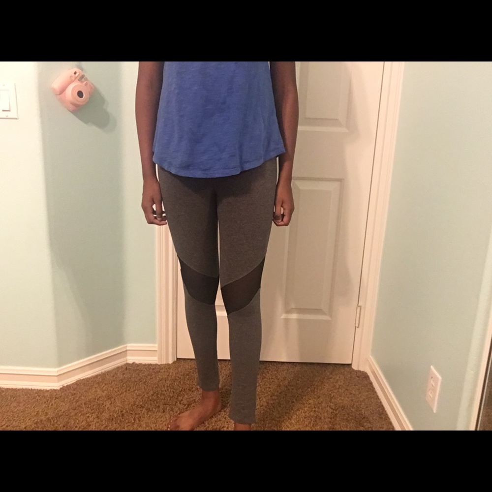 GRAY MESH LEGGINGS